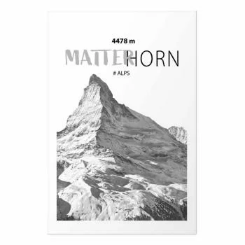 Plakat - majestatyczny szczyt górski Matterhorn korona gór pejzaż górski - obrazek 2
