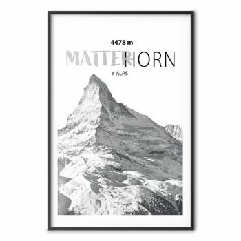 Plakat - majestatyczny szczyt górski Matterhorn korona gór pejzaż górski - obrazek 2
