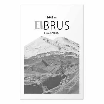 Plakat - Majestatyczny szczyt górski Elbrus korona gór pejzaż górski - obrazek 2