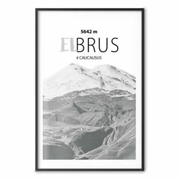 Plakat - Majestatyczny szczyt górski Elbrus korona gór pejzaż górski - obrazek 2