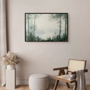 Plakat - Lasek i staw w spatynowanej zieleni - obrazek 2