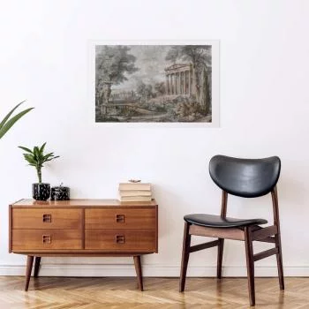 Plakat - Świątynia na wzgórzu - grecka architektura w stonowanej kolorystyce - obrazek 2
