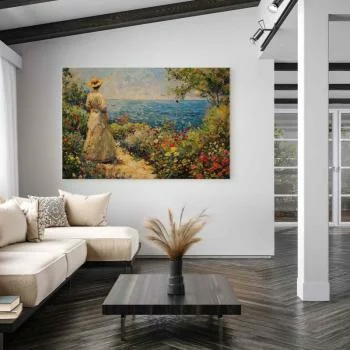 Obraz XXL - Nostalgiczna impresja - zamyślona kobieta kontempluje krajobraz - obrazek 5