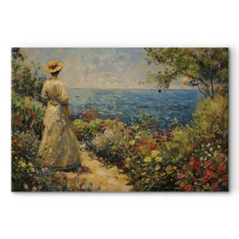 Obraz XXL - Nostalgiczna impresja - zamyślona kobieta kontempluje krajobraz - obrazek 2