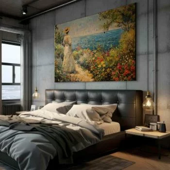 Obraz XXL - Nostalgiczna impresja - zamyślona kobieta kontempluje krajobraz - obrazek 7