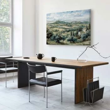 Obraz - Pejzaż z zielonymi polami i drzewami toskański słoneczny widok - obrazek 7