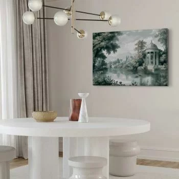 Obraz - Widok na park i jezioro retro vintage pejzaż w zieleniach - obrazek 5