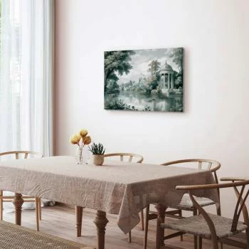 Obraz - Widok na park i jezioro retro vintage pejzaż w zieleniach - obrazek 7