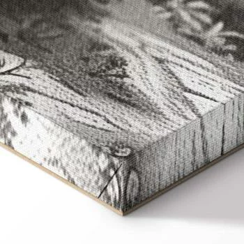 Obraz - Czarno-biały pejzaż vintage retro widok na staw z łódką - obrazek 8