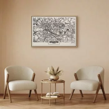 Obraz - Mapa miasta: Kraków (1-częściowy) szeroki - obrazek 5