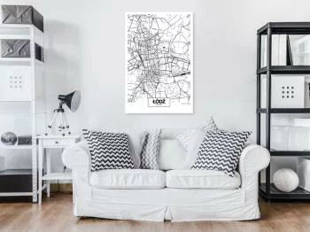Obraz - Mapa miasta: Łódź (1-częściowy) pionowy - obrazek 2