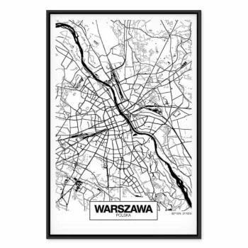 Obraz - Mapa miasta: Warszawa (1-częściowy) pionowy - obrazek 2