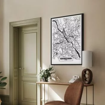 Obraz - Mapa miasta: Warszawa (1-częściowy) pionowy - obrazek 5