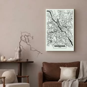 Obraz - Mapa miasta: Warszawa (1-częściowy) pionowy - obrazek 5