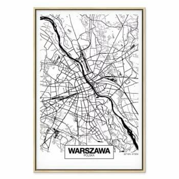 Obraz - Mapa miasta: Warszawa (1-częściowy) pionowy - obrazek 2