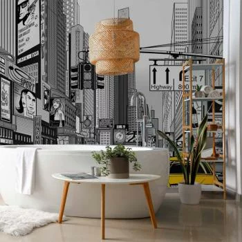 Fototapeta - Komiksowe miasto - ulica w Nowym Jorku w stylu popart - obrazek 6