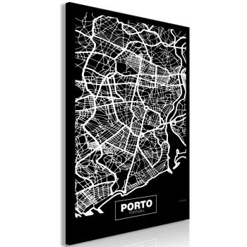 Obraz - Mapa w negatywie: Porto (1-częściowy) pionowy - obrazek 2