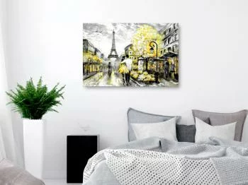 Obraz - Kolorowe rendez-vous (1-częściowy) szeroki żółty - obrazek 2