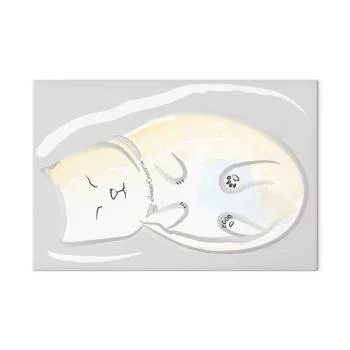 Obraz - Śpiący kotek (1-częściowy) pionowy - obrazek 2