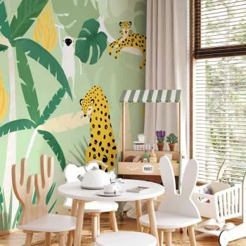 Fototapeta - Gepardy w dżungli - krajobraz ze zwierzętami w tropikach dla dzieci - obrazek 6