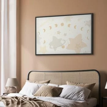 Obraz - Bajeczna galaktyka - Fazy księżyca w odcieniach żółci wśród gwiazdek w barwach beżu i popielu z gwiezdnym pyłem - obrazek 5