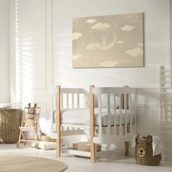 Obraz - Mały zdobywca - myszka w piżamce w serca na księżycu wśród chmur - obrazek 6