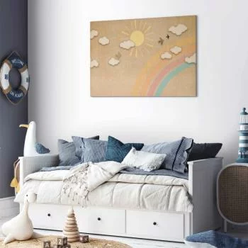 Obraz - Wakacyjne niebo - słoneczny dzień z tęczą i odlatujące ptaszki - obrazek 7