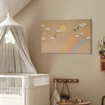 Obraz - Wakacyjne niebo - słoneczny dzień z tęczą i odlatujące ptaszki - obrazek 6