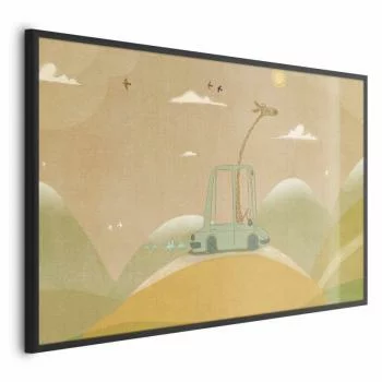 Plakat - Podróżująca żyrafa