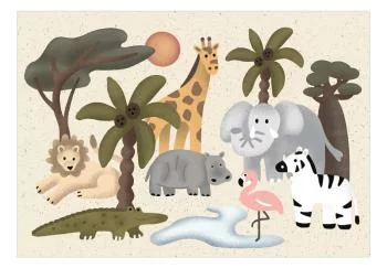 Fototapeta - Dziecięca Afryka - zwierzątka o prostych kształtach - obrazek 2