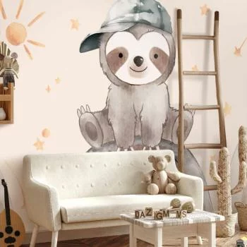 Fototapeta - Mały leniwiec wśród gwiazdek i tęcz - obrazek 5