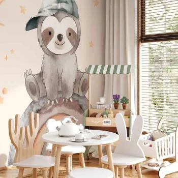 Fototapeta - Mały leniwiec wśród gwiazdek i tęcz - obrazek 5