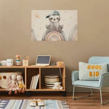 Plakat - Zwierzątko pośród gwiazdek i tęcz - obrazek 2