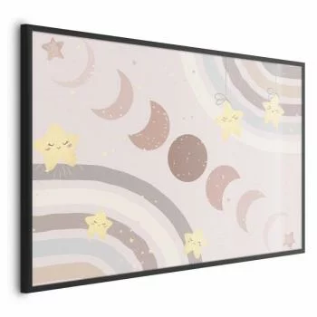 Plakat - Fazy księżyca z tęczą