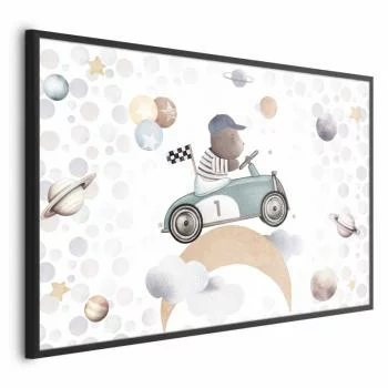 Plakat - Miś w wyścigówce