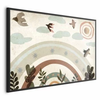 Plakat - Tęcza i ptaki