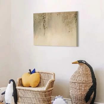 Obraz - Wiosenny sad - koliberki wśród gałęzi drzew w odcieniach beżu - obrazek 6