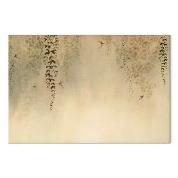 Obraz - Wiosenny sad - koliberki wśród gałęzi drzew w odcieniach beżu - obrazek 2