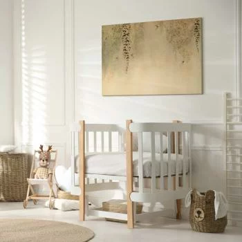 Obraz - Wiosenny sad - koliberki wśród gałęzi drzew w odcieniach beżu - obrazek 7