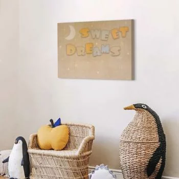 Obraz - Słodkich snów - pastelowy napis w otoczeniu księżyca i gwiazd - obrazek 7