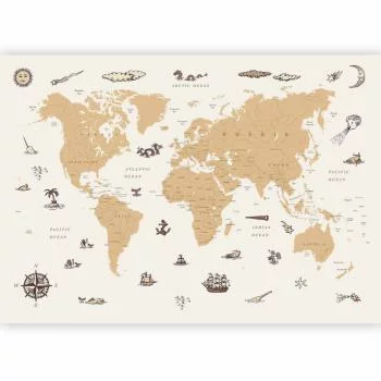 Fototapeta - Mapa wilków morskich - państwa z ilustracjami pirackimi - obrazek 2