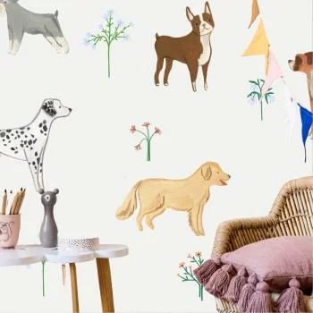 Fototapeta - Pieski - subtelna ilustracja dla dzieci - obrazek 2