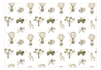 Fototapeta - Afryka dla malucha - zwierzątka na sawannie w technice akwarelowej - obrazek 2