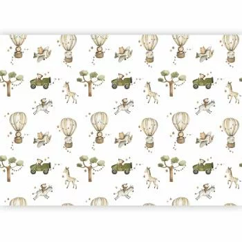 Fototapeta - Afryka dla malucha - zwierzątka na sawannie w technice akwarelowej - obrazek 2