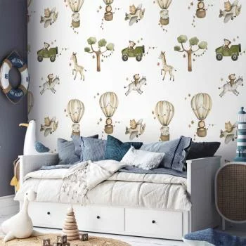 Fototapeta - Afryka dla malucha - zwierzątka na sawannie w technice akwarelowej - obrazek 5