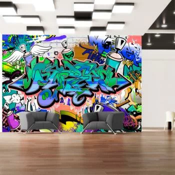 Fototapeta wodoodporna - Grafiti: niebieski motyw