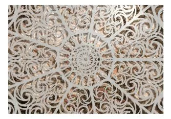 Fototapeta wodoodporna - Orient - szara geometryczna kompozycja w typie mandali na beżowym tle - obrazek 2