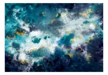 Fototapeta wodoodporna - Wzburzony ocean - abstrakcyjna niebieska kompozycja w stylu akwareli - obrazek 2
