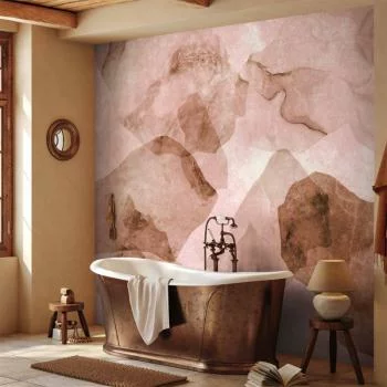 Fototapeta - Różowe terrazo - minimalistyczne tło w marmurowy akwarelowy deseń - obrazek 6