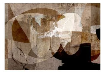 Fototapeta - Geometryczna abstrakcja z kształtami - kompozycja w kolorach brązu - obrazek 2